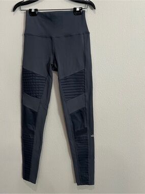 ALO yoga Black High-Waist Moto Leggings anthracite women’s medium